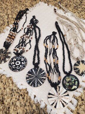 UNIQUE * Your Choice * Hand Beaded Real Shell Necklaces 16-18" Long